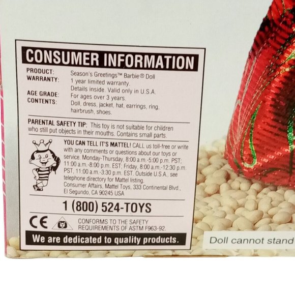 Season's Greetings Barbie Limited Edition #12384 Vintage 1994 NRFB MINT - Picture 5 of 12